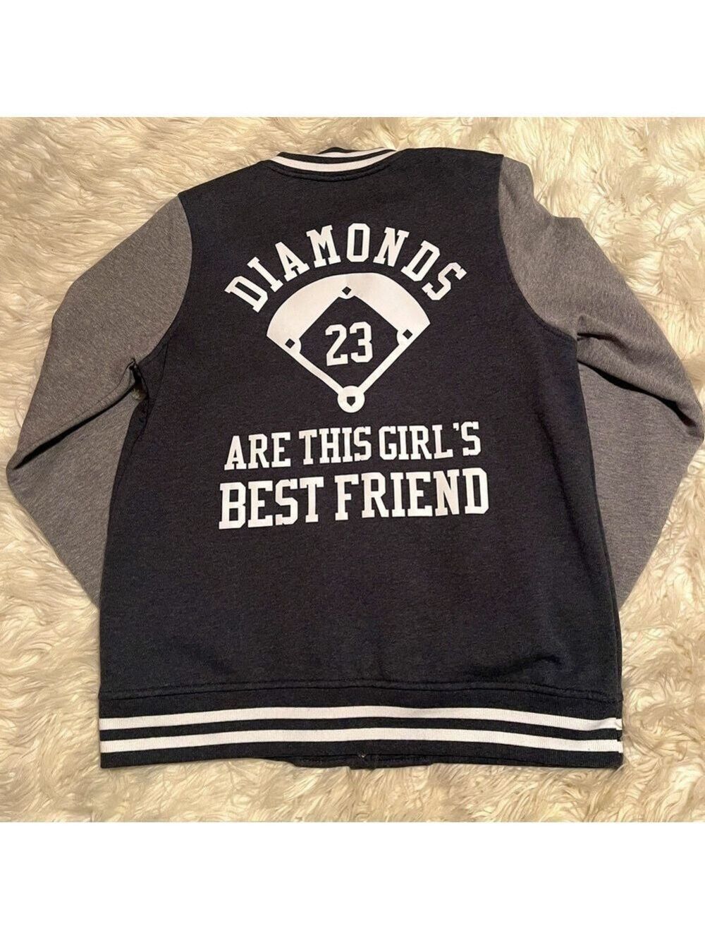 SportsTek Women’s Blue/Grey Baseball Diamond Jacket. Size L - Picture 4 of 5